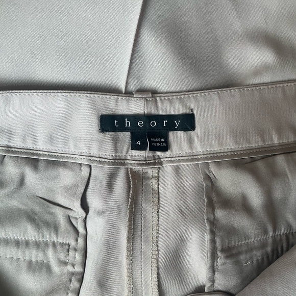 Theory Demitria Beige Italian Virgin Wool Pants - Size 4 - Picture 5 of 9